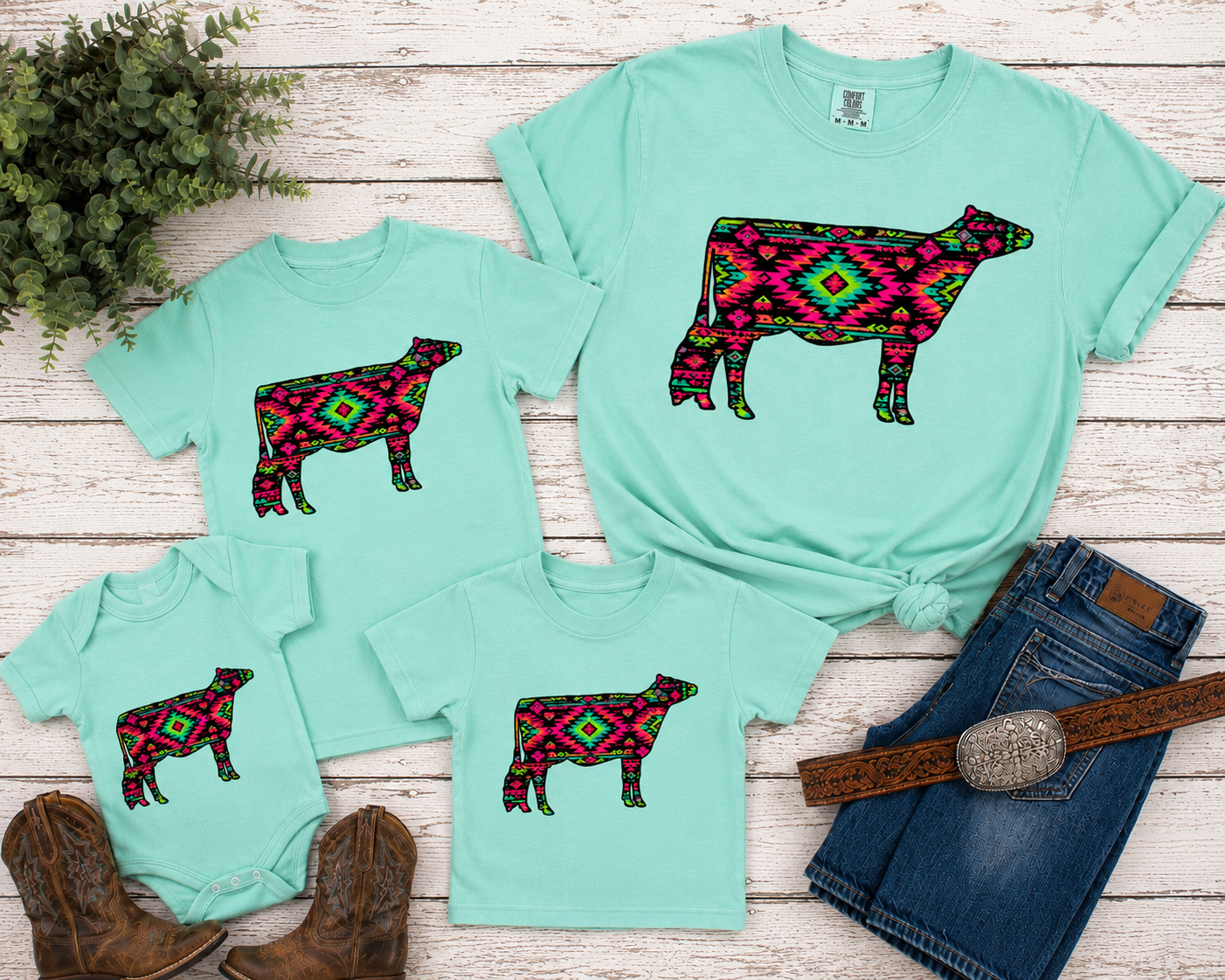 Dairy Siloutte Neon Atzec Chalky Mint T-Shirt