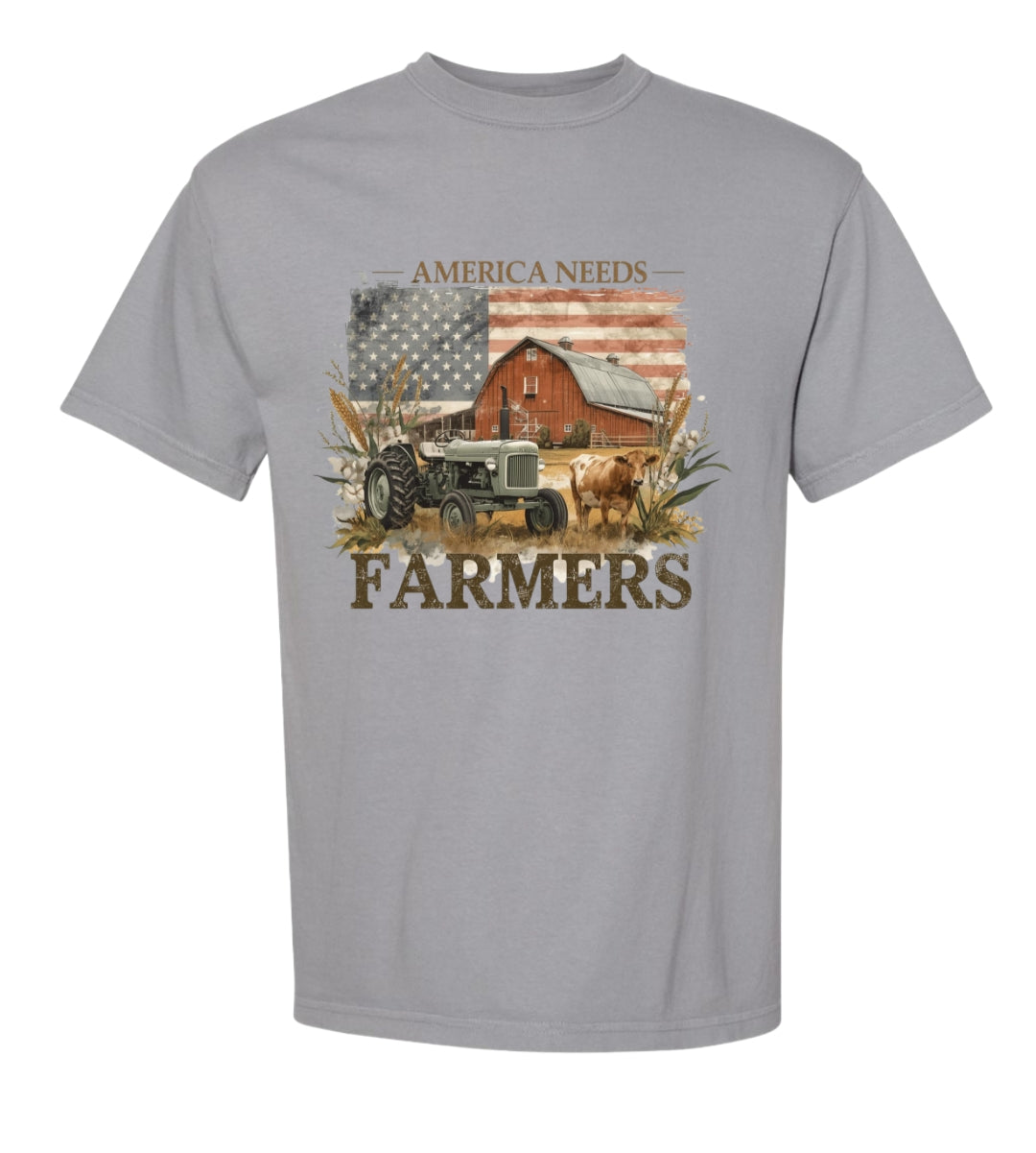 America Needs Farmers Granite T-Shirt