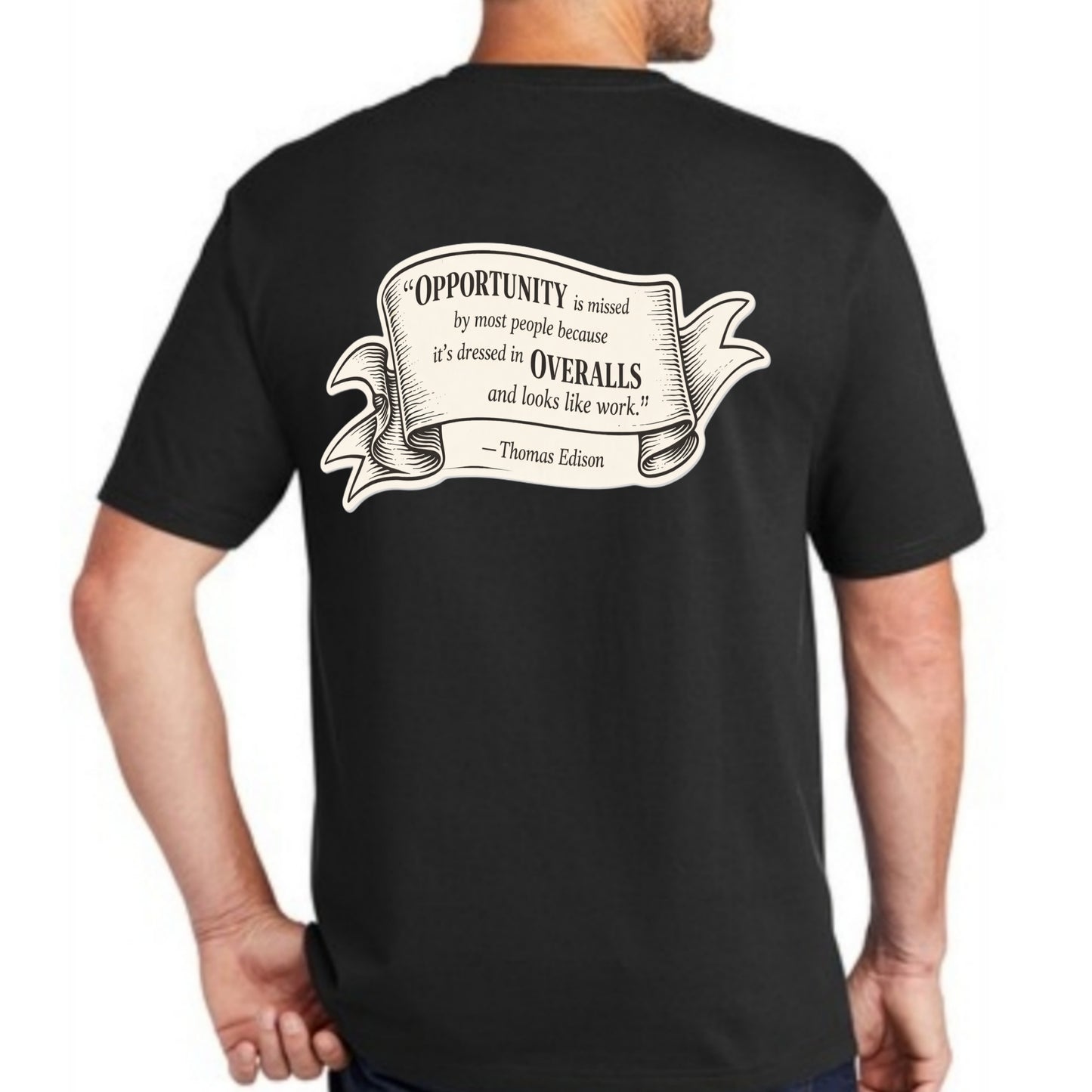 Doing It Wrong Dairy Pocket T, Thomas Edison Phrase