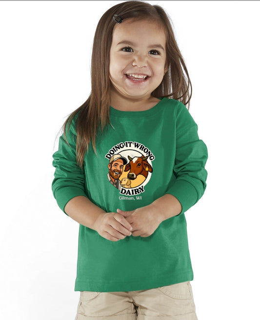 Rabbit Skins RS3302 - Toddler Long-Sleeve, Doing it Wrong Dairy Toddler Apparel