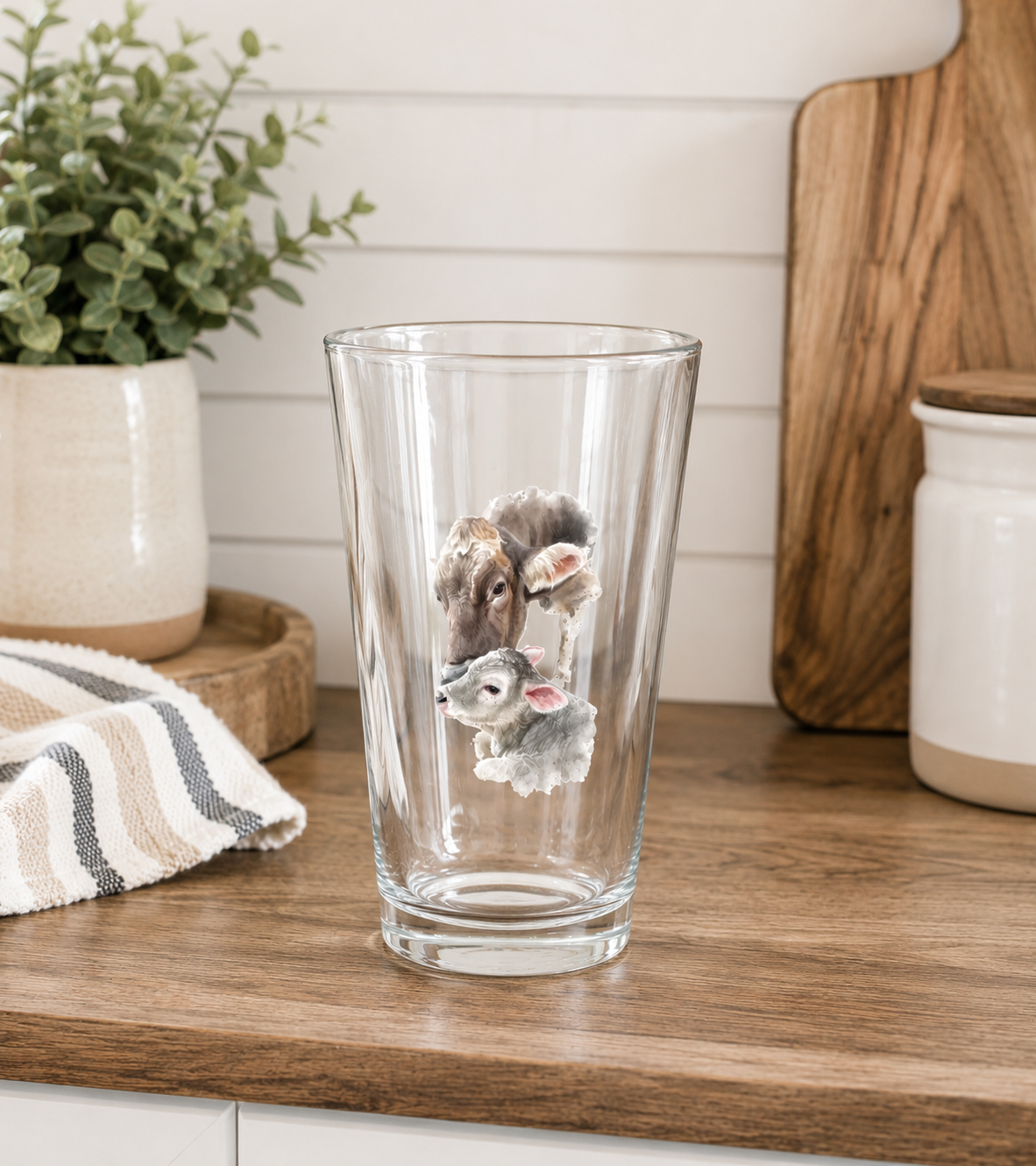 Pint Brown Swiss Cup / Drinking Glass