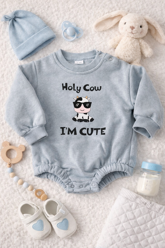 Holy Cow I'm Cute Holstein Onesie