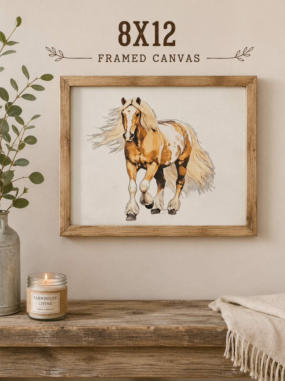 Framed  Paint Horse Decor