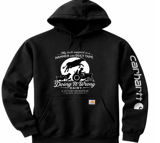 Doing It Wrong Carhartt Hoodie, Hammer and Duct Tape with Sketchy Phrase