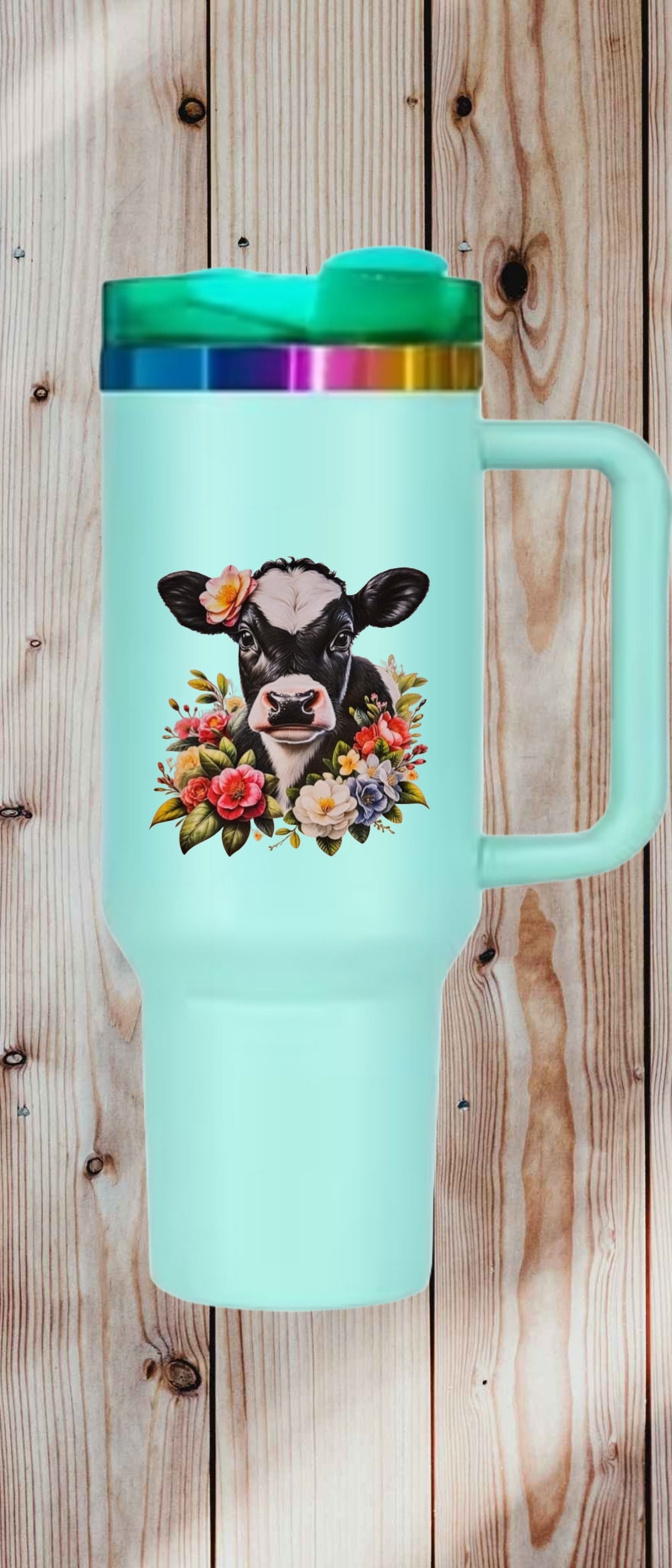 Holstein Floral Calf 40oz Tumbler, Dishwasher Safe