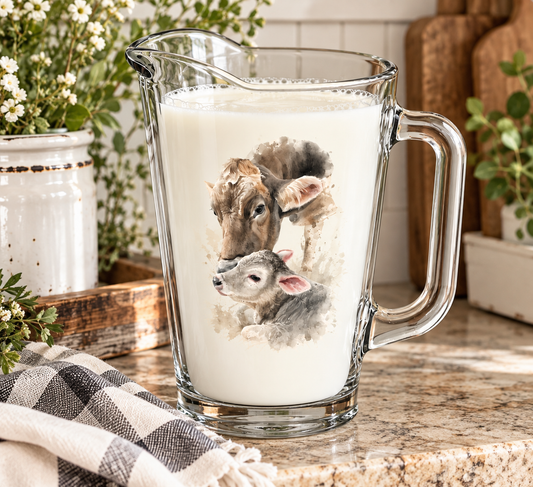 Pint Brown Swiss Cup / Drinking Glass or Pitcher