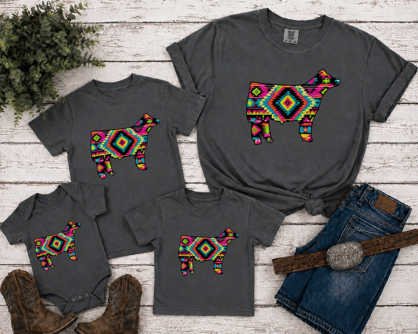 Aztec Show Steer T-Shirt Grey