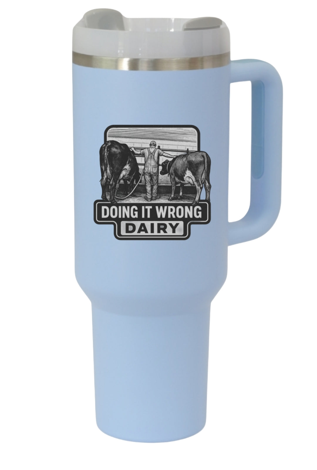 40 OZ Tumbler - Doing It Wrong Dairy Grey Logo