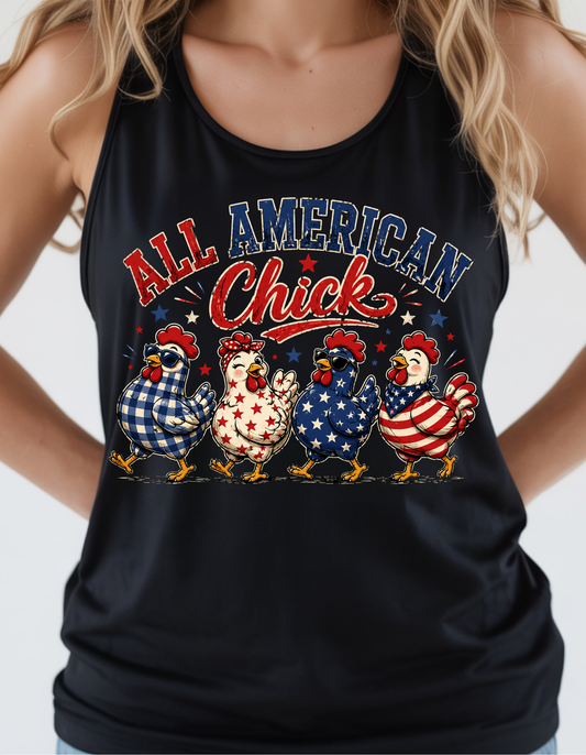 Women's Tank Top ~ All American Chick  🇺🇸✨️🐥🇺🇲