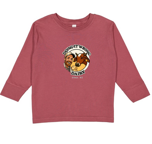 Rabbit Skins RS3302 - Toddler Long-Sleeve, Doing it Wrong Dairy Toddler Apparel