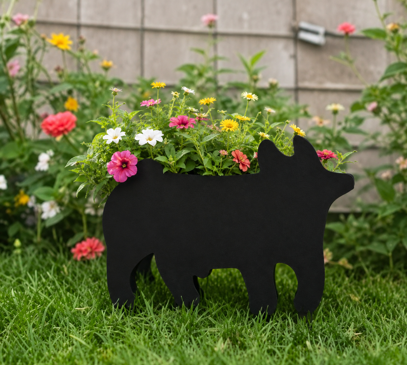 Farm Animal Siloutte Flower Planter, Garden Decor