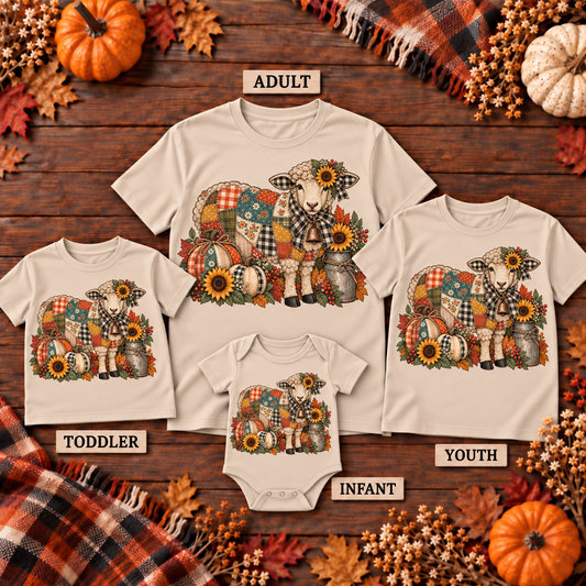Sheep Fall Patchwork Top