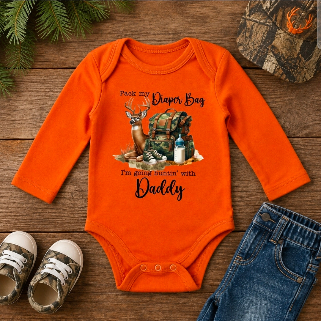 Pack my Diaper Bag I'm going Hunting with Daddy