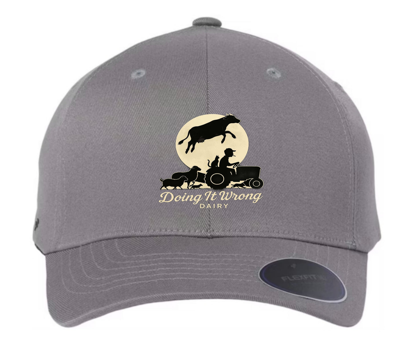 Doing It Wrong Dairy, Moon Logo - Flexfit 6100NU