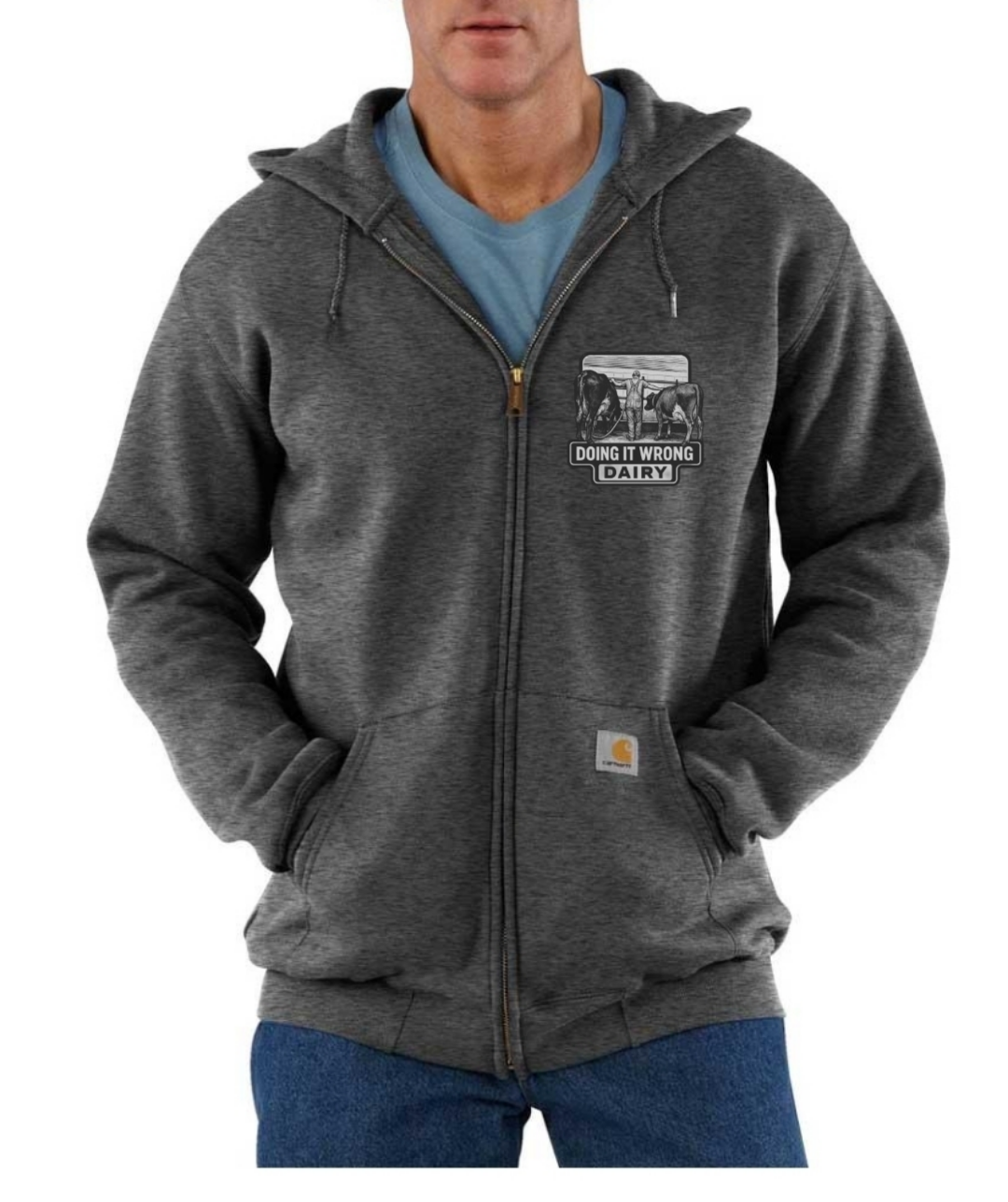 Carhartt K122 - Loose Fit Midweight Full-Zip Sweatshirt, Carbon Heather