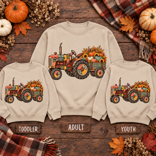 Fall Tractor Patchwork Top