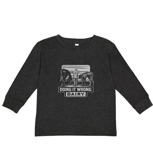 Rabbit Skins RS3302 - Toddler Long-Sleeve, Doing it Wrong Dairy Toddler Apparel
