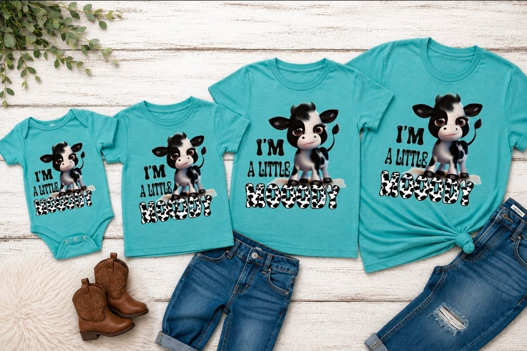 I'm a Little Moody , Infant, Toddler, Youth and Adult Sizing
