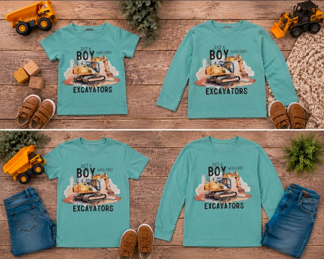 "Just a Boy who Loves Excavators" T