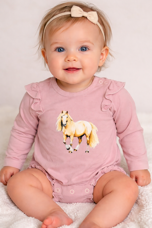 Flutter Sleeve Bamboo Horse Onesie