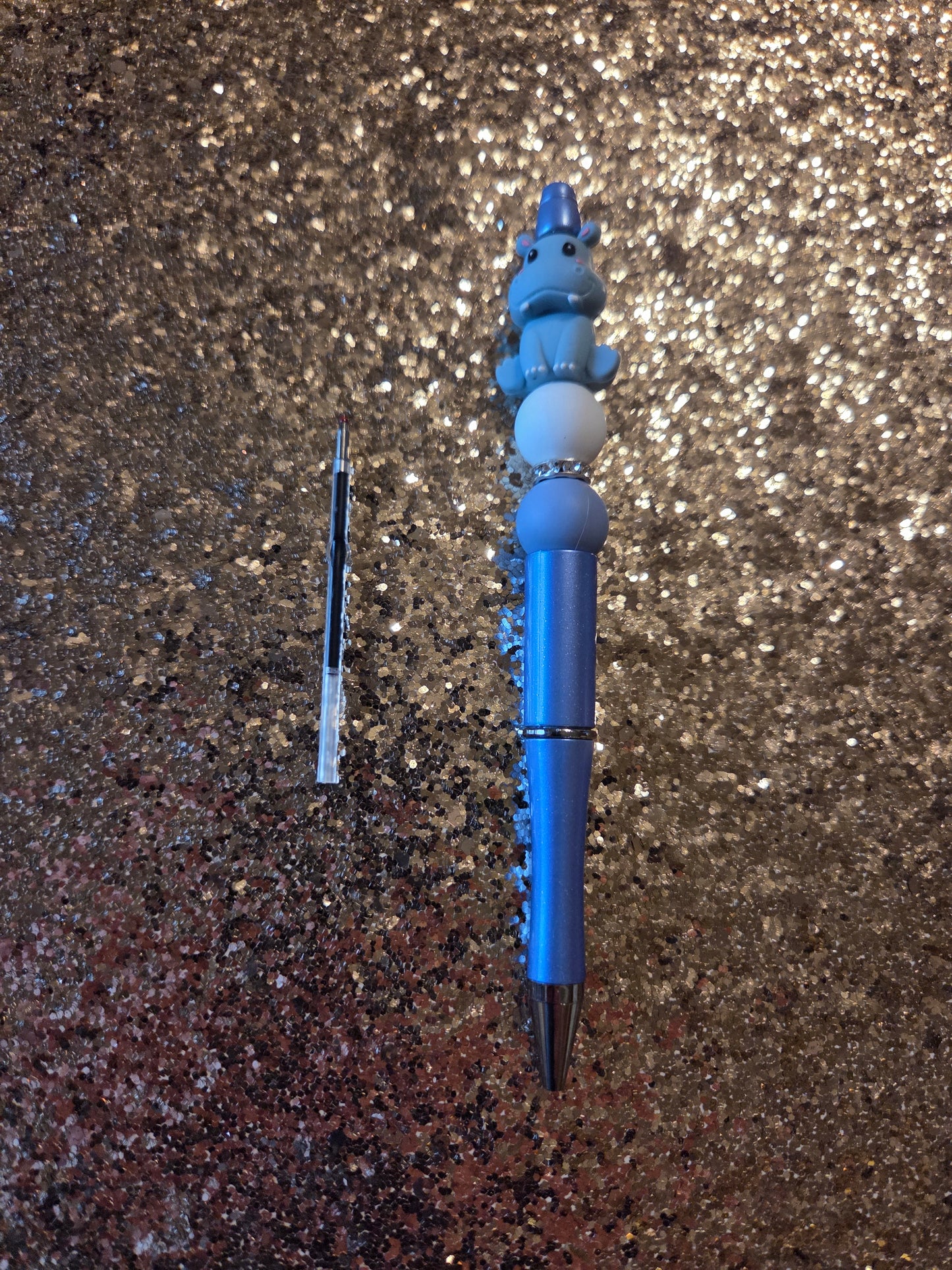 Blue Hippo Pen with one Ink Refill