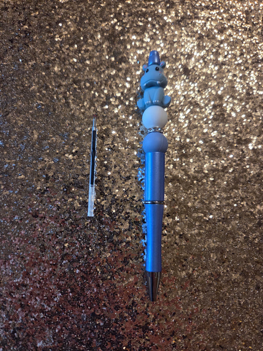 Blue Hippo Pen with one Ink Refill