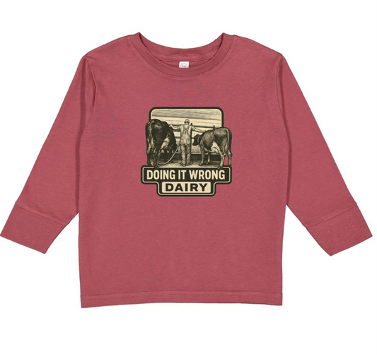 Rabbit Skins RS3302 - Toddler Long-Sleeve, Doing it Wrong Dairy Toddler Apparel