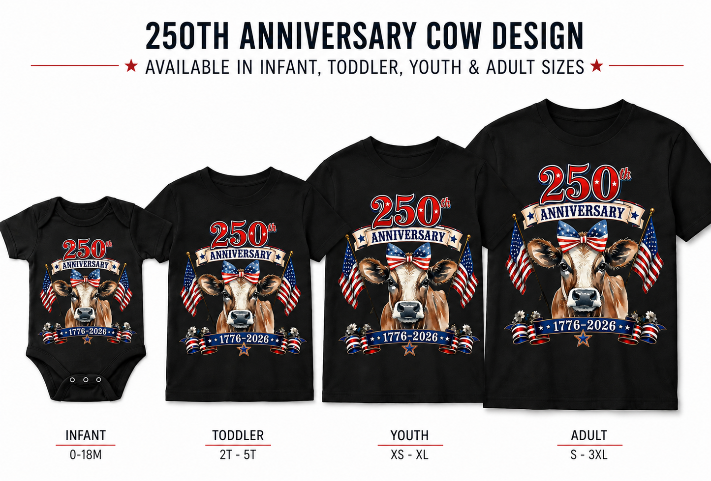 250 Year Cow Patriotic Shirt