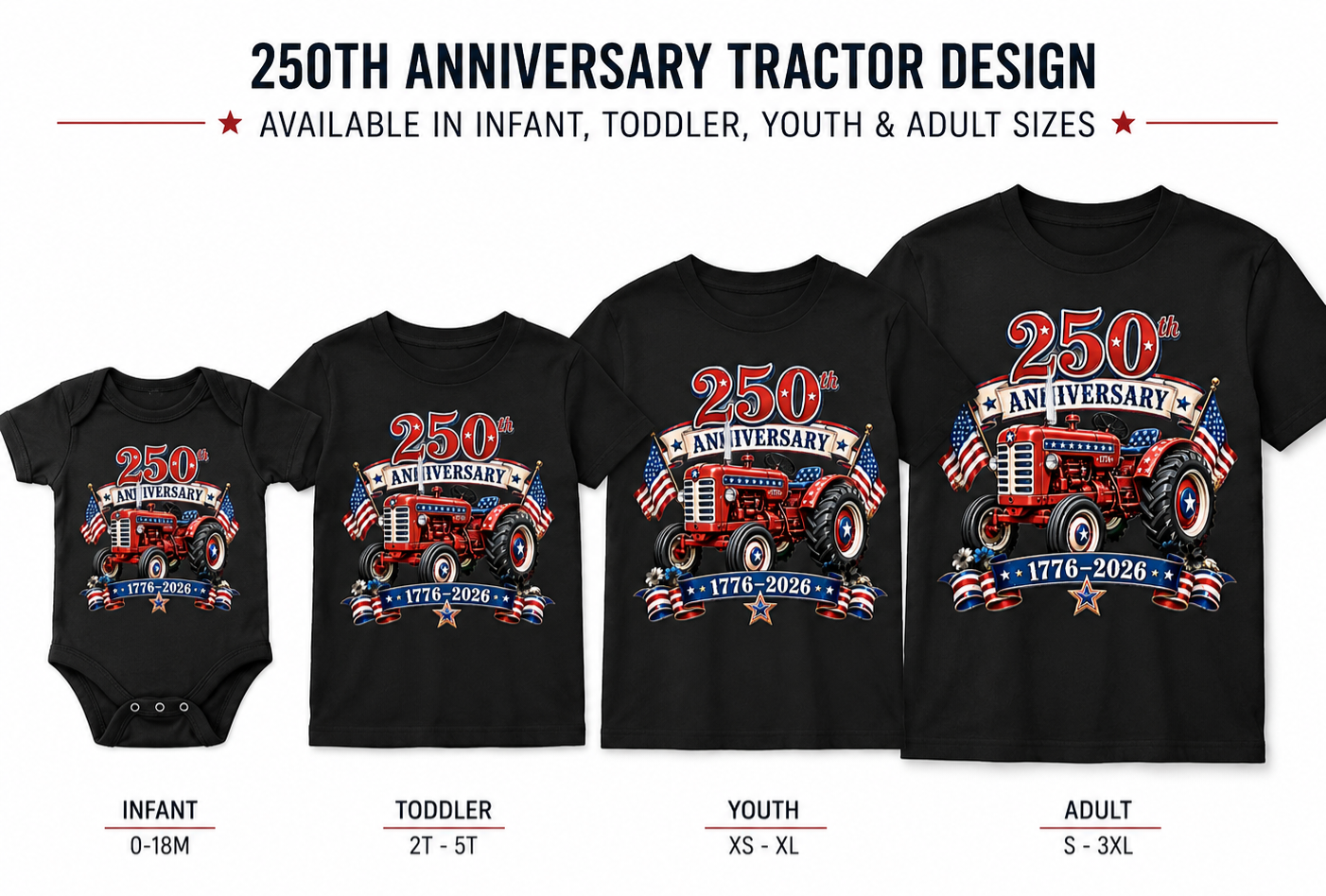 250 Year Tractor Patriotic Shirt