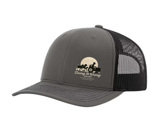 Richardson 112 Trucker Hat, Charcoal/Black