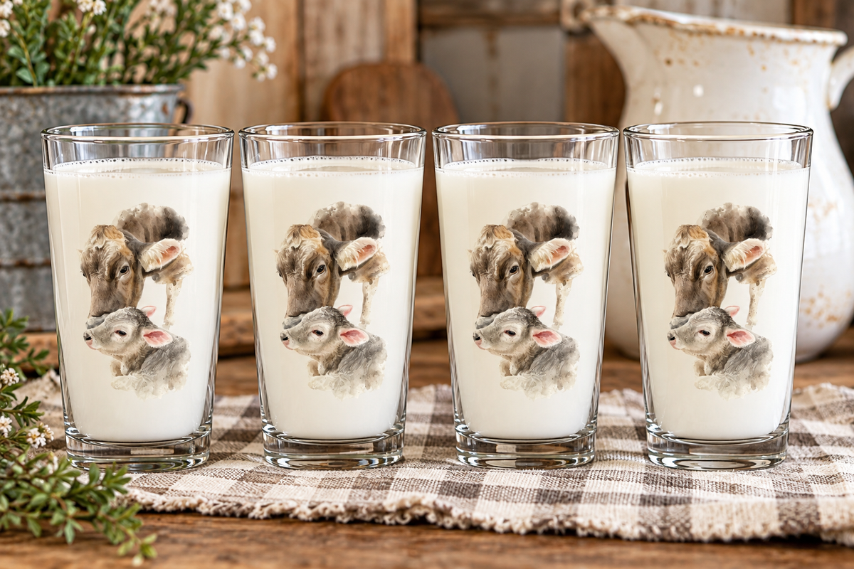 Pint Brown Swiss Cup / Drinking Glass or Pitcher