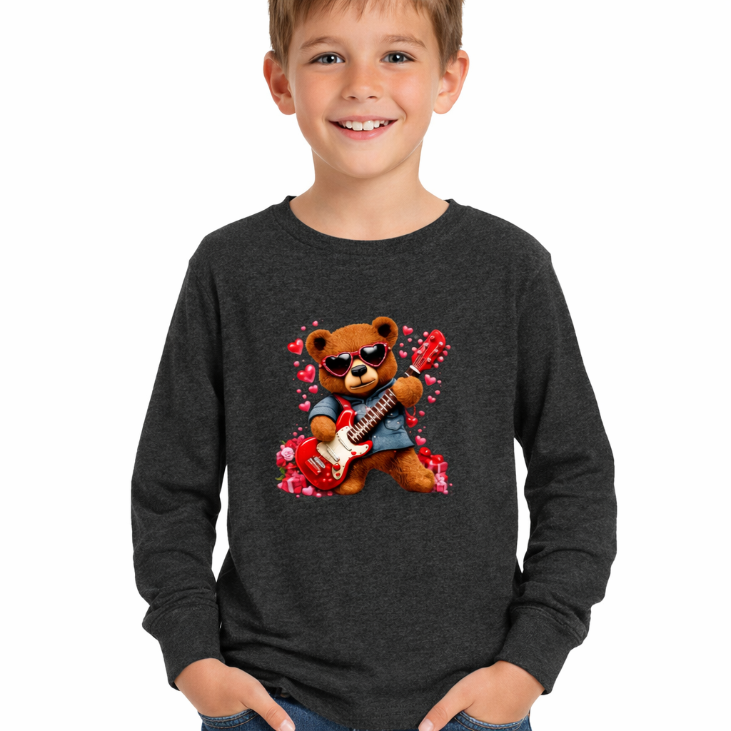 Valentine's Bear Kids Longsleeve