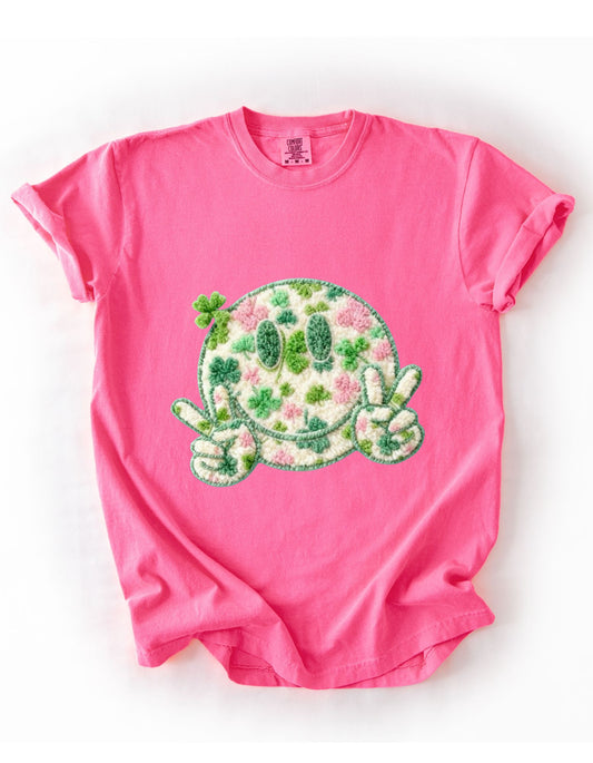 St Patrick's Day Smiley Peace T-Shirt
