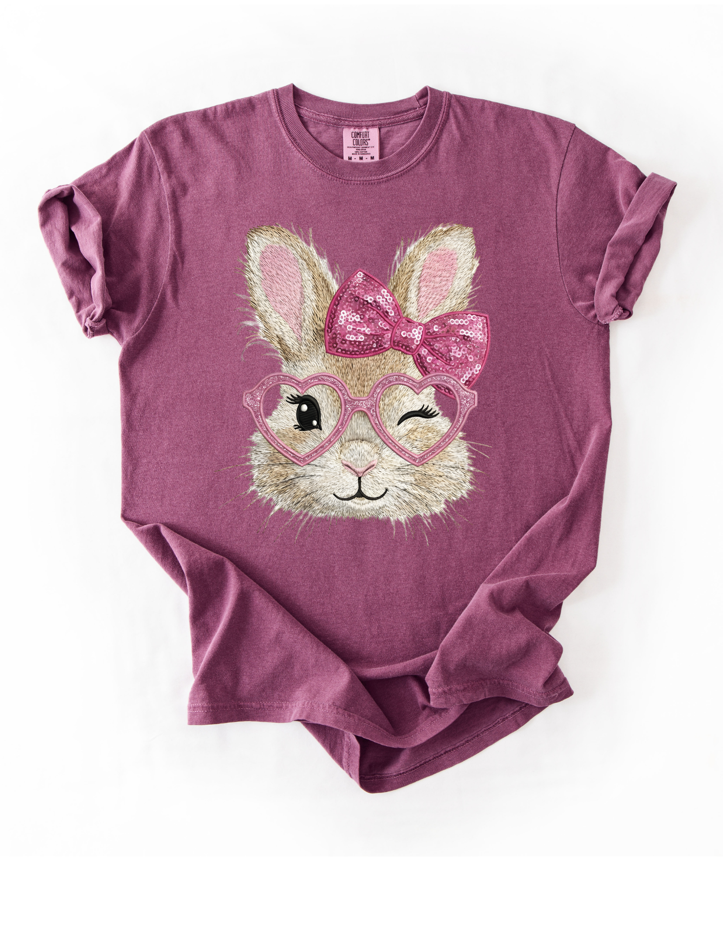Cute Bunny T-Shirt - Winking Bunny with Bow